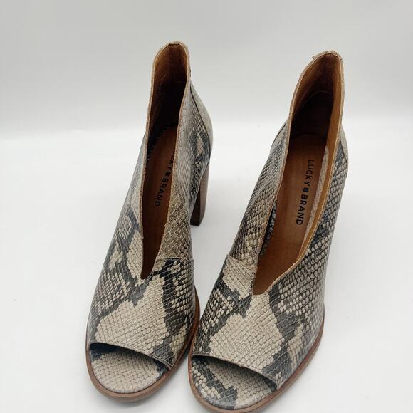 Lucky Brand Joal Shooties Peep-Toe Booties Leather Size 9 - Picture 9 of 9